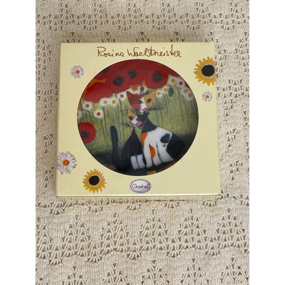 Goebel Rosina Wachtmeister Nico & Nicola Mini Plate Cat Art 128257 Poland New